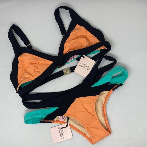 Agent Provocateur Mazzy Peach Black Bikini Set NWT - Picture 7 of 12